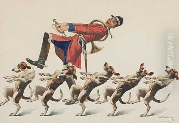 Dancing Huntsman And Hounds - view 1