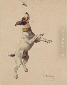 Jack Russel Attrapant Une Abeille
