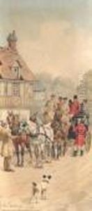 Le Depart Du Mail-coach De L'auberge Du Cheval Blanc by Charles Fernand de Condamy