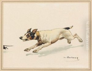 Fox Poursuivant Un Rat by Charles Fernand de Condamy