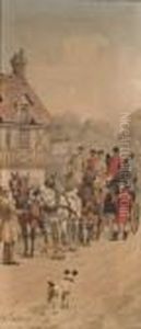 La Halte Au Cheval Blanc by Charles Fernand de Condamy