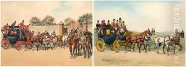 Depart D'un Drag Pour La Chasse by Charles Fernand de Condamy