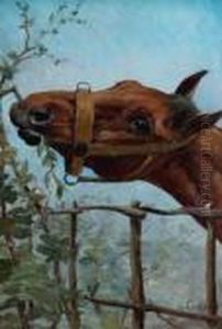 Cheval A La Barriere by Charles Fernand de Condamy