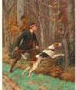 Valet De Limier A L'affut. by Charles Fernand de Condamy