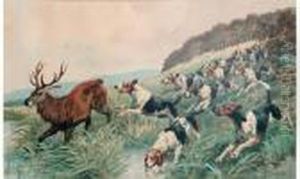 "quatrieme Tete, Hallali Courant". by Charles Fernand de Condamy