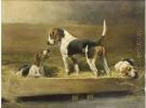 "chiens Au Chenil". by Charles Fernand de Condamy