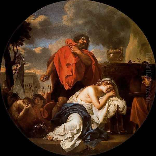 Jephté about to sacrifice his daughter - view 1