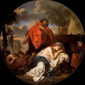 Jephté about to sacrifice his daughter