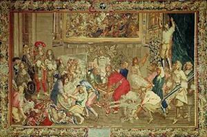 Louis XIV 1638-1715 visiting the Gobelins factory by Charles Le Brun