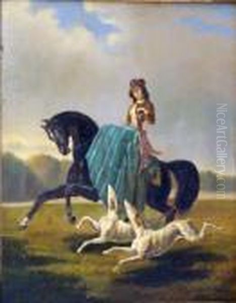 Cavaliere Avec Levriers - view 1