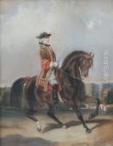 Cavalier Et Cheval Piaffant. by Alfred De Dreux