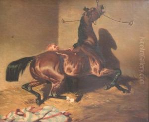 Pur Sang Arabe A L'ecurie by Alfred De Dreux
