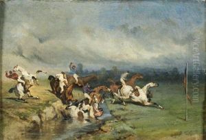 Le Passage D'un Ruisseau by Alfred De Dreux