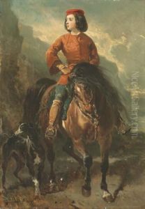 Jeune Cavalier Et Levrier by Alfred De Dreux