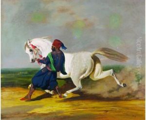 Palefrenier Reterant Un Cheval De Course