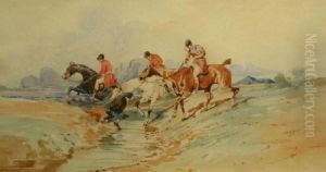 Chasse A Courre: Le Passage Du Ruisseau by Alfred De Dreux