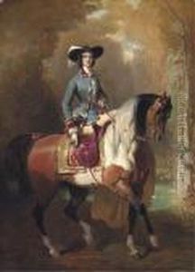 An Elegant Lady Out Riding by Alfred De Dreux