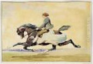 Cheval Monte Par Un Lad by Alfred De Dreux