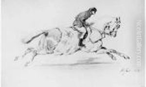 Cheval A L'entrainement. by Alfred De Dreux