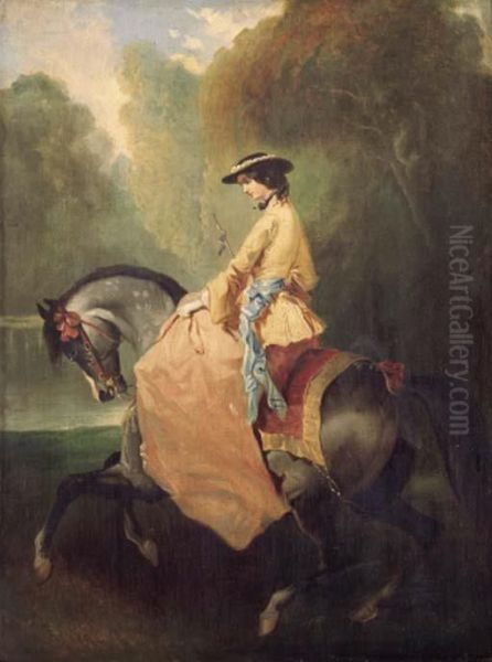 An Elegant Lady On Horseback - view 1