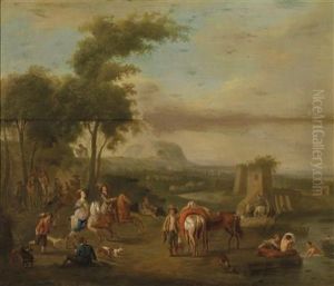 Landscapes With Hunting Parties by Franz Ferg