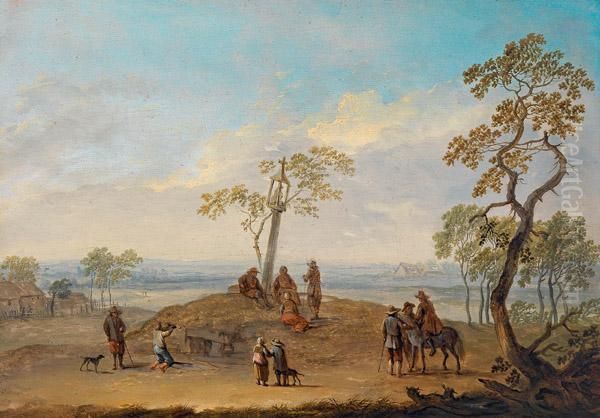 Weite Landschaft Mit Bildstock Und Staffage - view 1