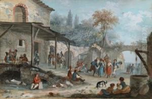 A Ruralenjoyment In A Farmstead by Franz Ferg