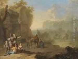 Sudliche Landschaft Mitrastenden Reisenden Sudliche Landschaft Mitrastenden Reisenden
