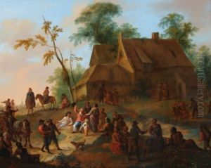 Landschap Metvrolijk Gezelschap Bij Een Boerderij