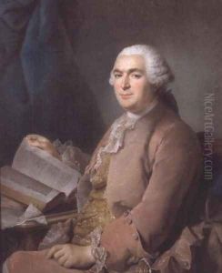Portrait of a seated gentleman with a book by Maurice Quentin de La Tour