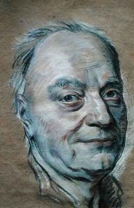 Portrait of Prosper Jolyot de Crebillon 1674-1762 1761 by Maurice Quentin de La Tour