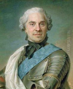 Portrait of Maurice 1696-1750 Comte de Saxe by Maurice Quentin de La Tour