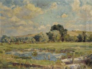 Cattle Grazing By A Pond Cattle Grazing By A Pond