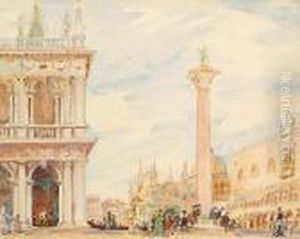 Piazzetta San Marco, Venice. by Wilfred Gabriel De Glehn