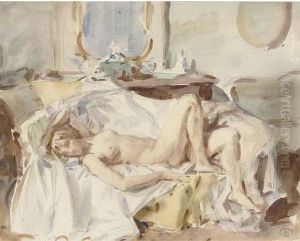 Model At Cheyne Walk by Wilfred Gabriel De Glehn