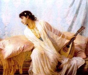 To Her Listening Ear Responsive Chords of Music Came Familiar by Edwin Longsden Long