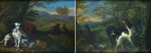 Chien Devant Un Trophee De Chasse by Adriaen de Gryef