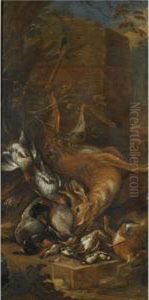 Still Life Of A Dead Roebuck And Other Game by Adriaen de Gryef