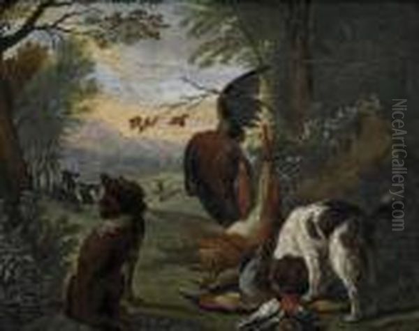 Hunting Scene By The Edge Of The Forest - view 1