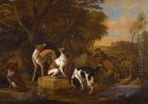 Hunter, Hunting Dog And Kill. by Adriaen de Gryef