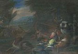 Venus Et Adonis Dans Un Paysage by Adriaen de Gryef