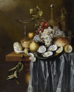 Fruit Still Life With Oysters And Other Objects. by Jan Davidsz De Heem