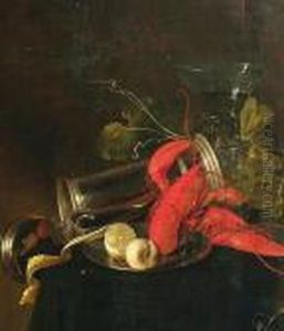 Nature Morte Aux Homards, Verre Roemer Etcitron by Jan Davidsz De Heem