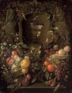 A Roemer In A Sculpted Cartouche With Swags Of Fruit