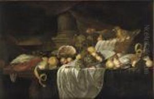 A Porcelain Bowl With Grapes by Jan Davidsz De Heem
