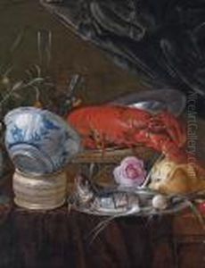A Dutch Delft Blue And White Porcelain Bowl by Jan Davidsz De Heem