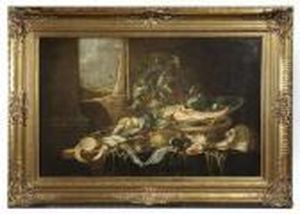 Still Life With Fruit And Oysters by Jan Davidsz De Heem