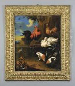 "gallo, Galline Ecriceti In Unpaesaggio" by Melchior de Hondecoeter
