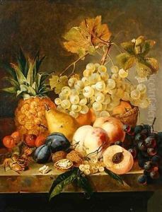 Still life with fruit by Edward Ladell
