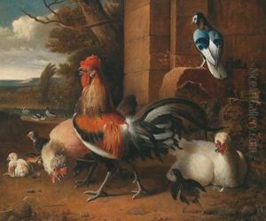 Pollaio Con Paesaggio Sullo Sfondo